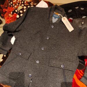 NWT Faconnable Cardigan L Gray